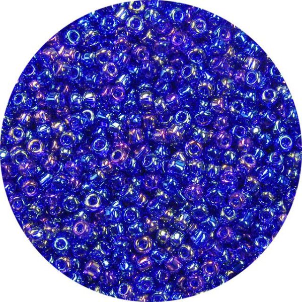 8/0 Japanese Seed Bead, Transparent Cobalt Blue AB