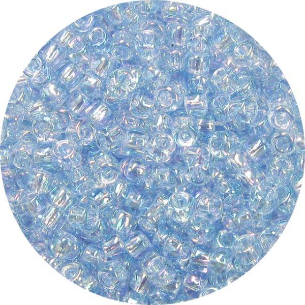 8/0 Japanese Seed Bead, Transparent Light Sapphire Blue AB
