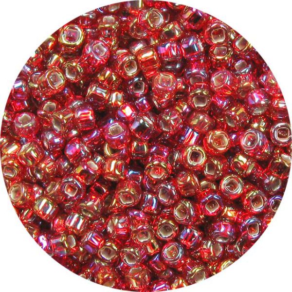 8/0 Japanese Seed Bead, Silver Lined Ruby AB