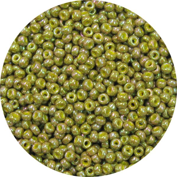 8/0 Japanese Seed Bead, Opaque Olive Green AB