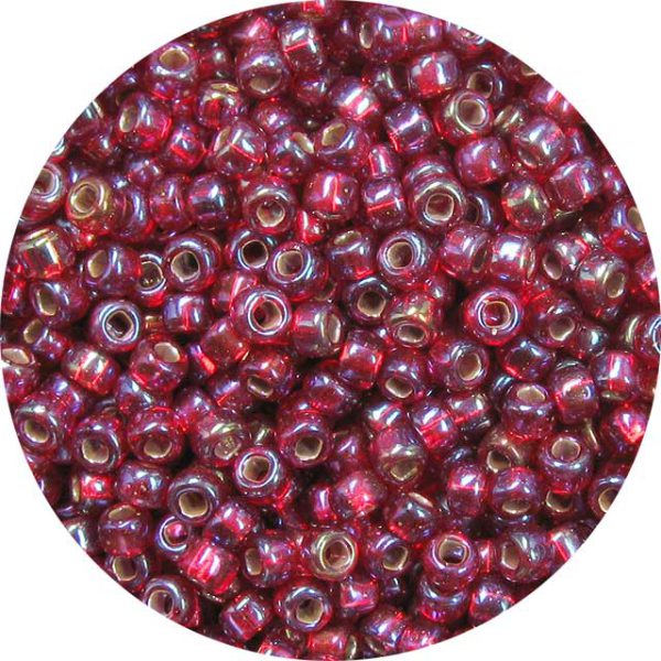 8/0 Japanese Seed Bead, Silver Lined Garnet AB