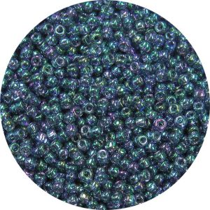 Japanese Seed Bead, Transparent Gold Luster Dusty Blue AB