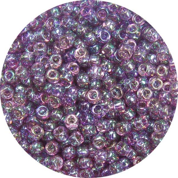 8/0 Japanese Seed Bead, Transparent Gold Luster Light Amethyst AB