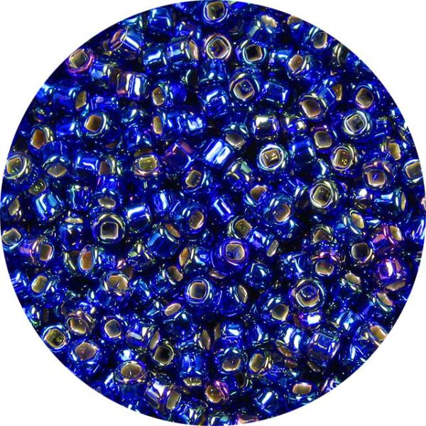 8/0 Japanese Seed Bead, Silver Lined Cobalt Blue AB