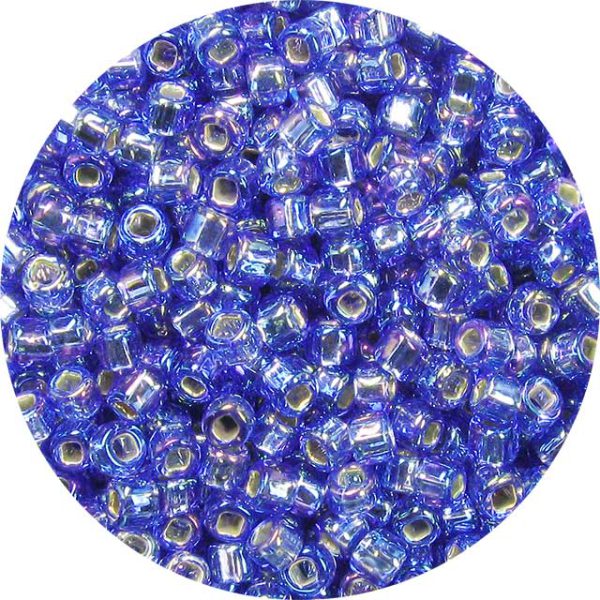 8/0 Japanese Seed Bead, Silver Lined Sapphire Blue AB