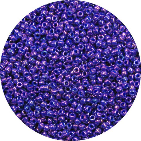 8/0 Japanese Seed Bead, Metallic Royal Purple AB