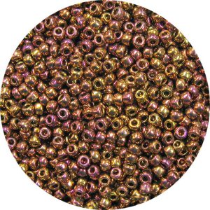 8/0 Japanese Seed Bead, Metallic Rosy Gold AB