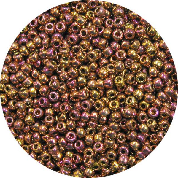 8/0 Japanese Seed Bead, Metallic Rosy Gold AB