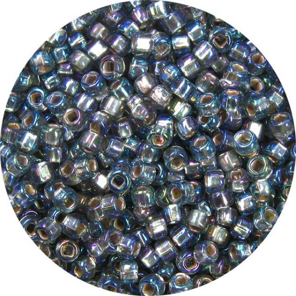 8/0 Japanese Seed Bead, Silver Lined Light Black Diamond AB