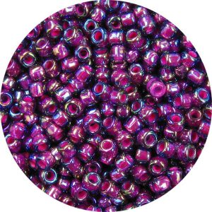 8/0 Japanese Seed Bead, Dark Rose Lined Amethyst AB