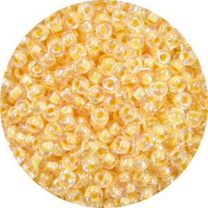 8/0 Japanese Seed Bead, Sunflower Lined Crystal AB