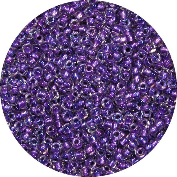 8/0 Japanese Seed Bead, Shimmer Lined Luster Royal Purple AB