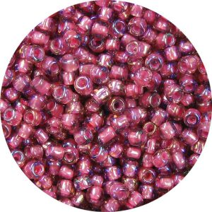 8/0 Japanese Seed Bead, Pink Lined Amethyst AB