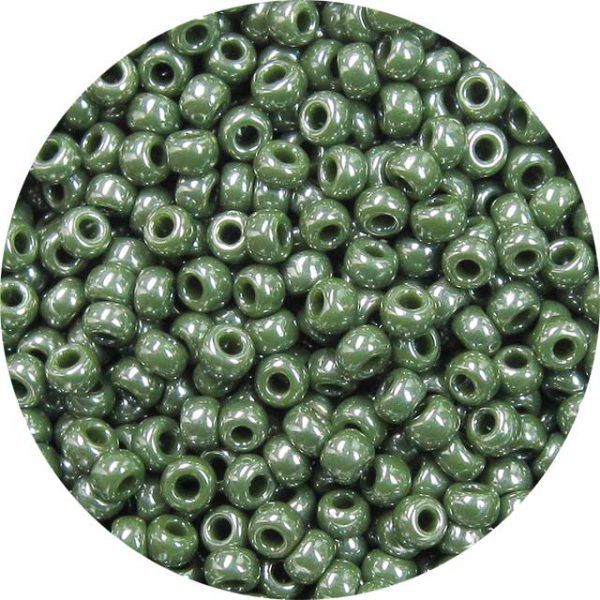 8/0 Japanese Seed Bead, Opaque Dusty Green Luster