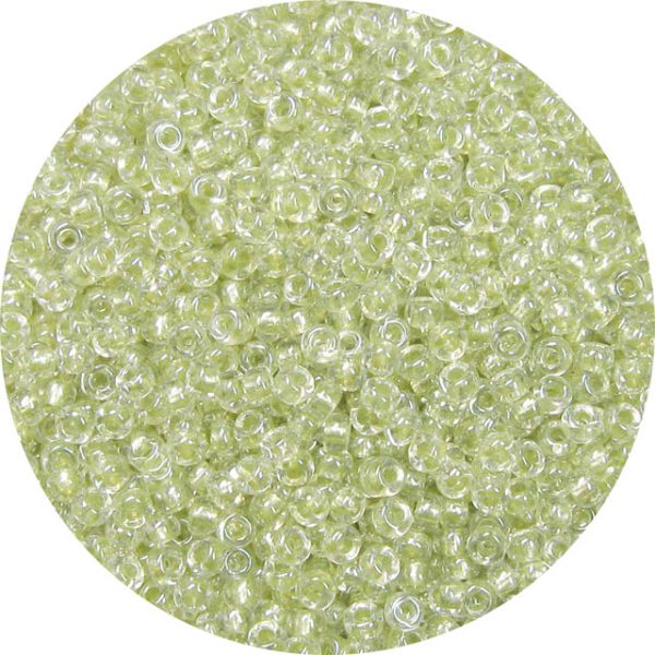 8/0 Japanese Seed Bead, Shimmer Lined Luster Sage Green