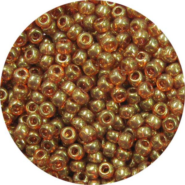 8/0 Japanese Seed Bead, Transparent Crystal Gold Luster