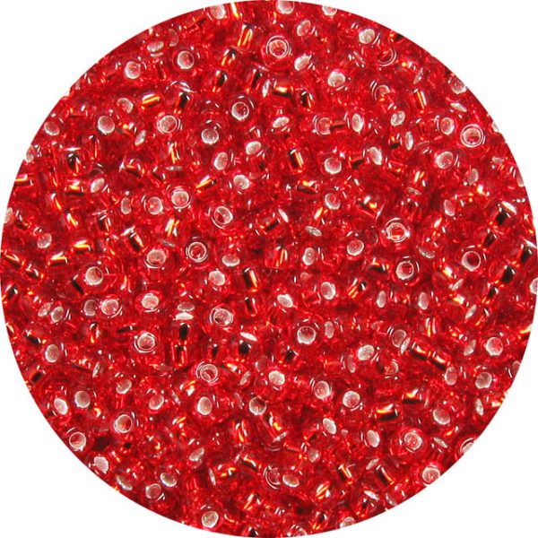 8/0 Japanese Seed Bead, Silver Lined Ruby