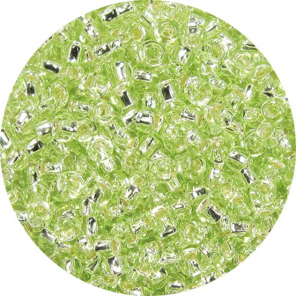 8/0 Japanese Seed Bead, Silver Lined Light Lime Green