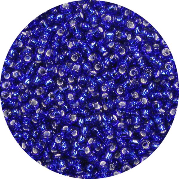 8/0 Japanese Seed Bead, Silver Lined Cobalt Blue