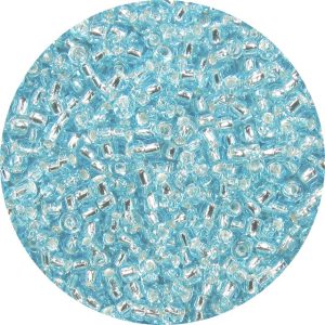 8/0 Japanese Seed Bead, Silver Lined Lightest Blue