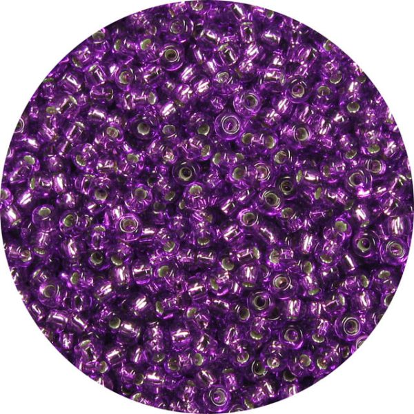 8/0 Japanese Seed Bead, Silver Lined Bright Violet*