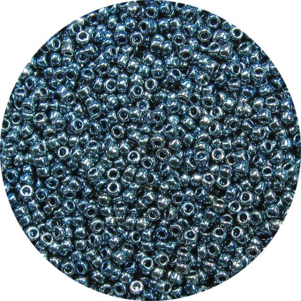 8/0 Japanese Seed Bead, Metallic Steel Blue