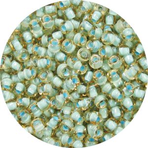 8/0 Japanese Seed Bead, Baby Blue Lined Light Topaz