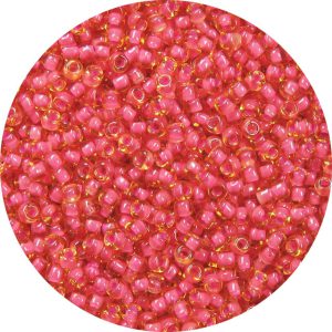 8/0 Japanese Seed Bead, Pink Lined Dark Topaz