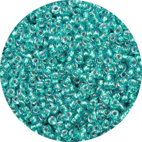 8/0 Japanese Seed Bead, Metallic Teal Lined Emerald Green AB