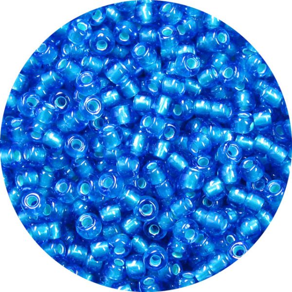 8/0 Japanese Seed Bead, Metallic Teal Lined Capri Blue