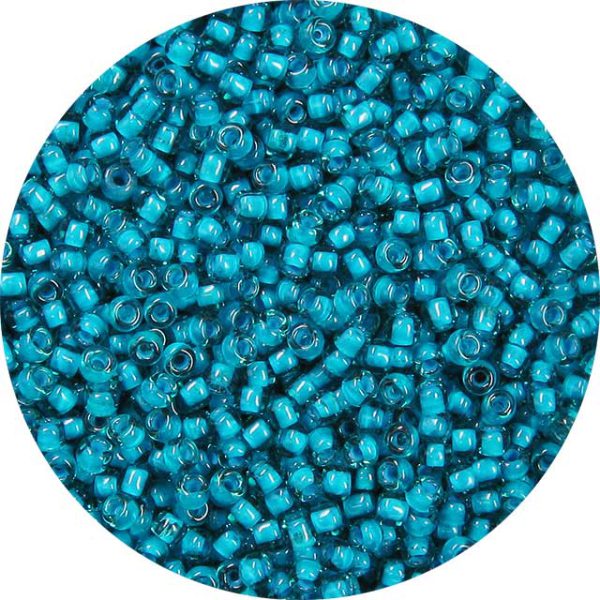 8/0 Japanese Seed Bead, Blue Lined Emerald