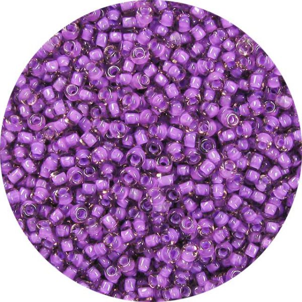 8/0 Japanese Seed Bead, Lavender Lined Light Rose