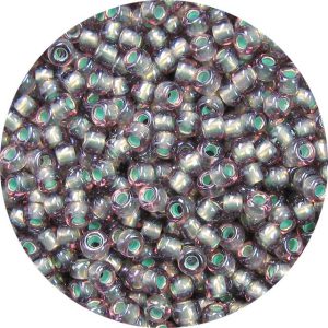 8/0 Japanese Seed Bead, Metallic Seafoam Lined Amethyst