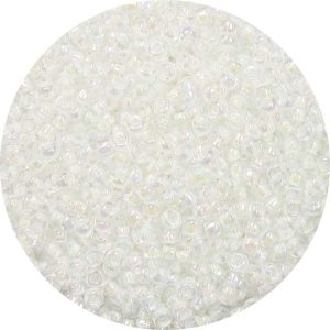 8/0 Japanese Seed Bead, White Lined Crystal AB