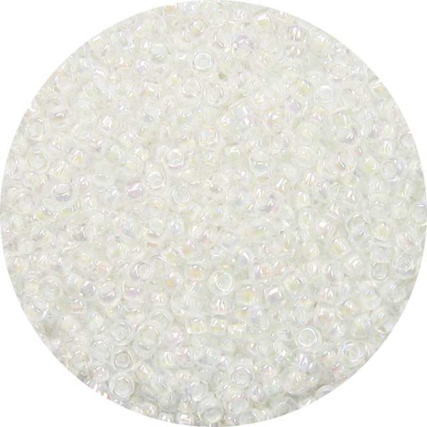 8/0 Japanese Seed Bead, White Lined Crystal AB