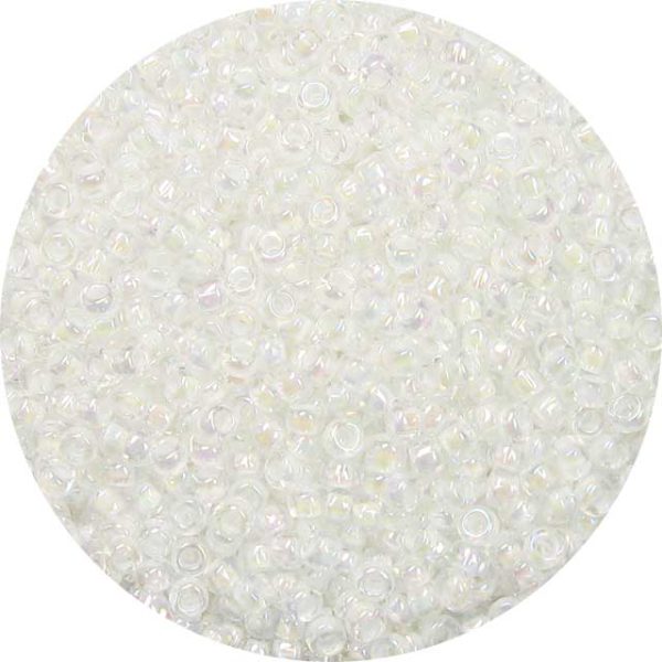 8/0 Japanese Seed Bead, White Lined Crystal AB