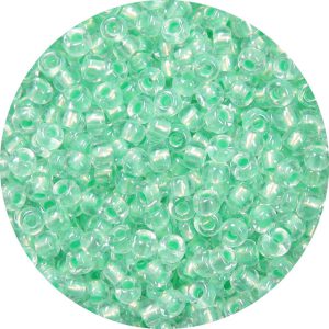 8/0 Japanese Seed Bead, Metallic Seafoam Lined Crystal