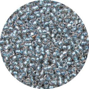 8/0 Japanese Seed Bead, Metallic Blue Lined Light Rose
