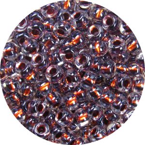 8/0 Japanese Seed Bead, Dichroic Red-Orange Lined Crystal