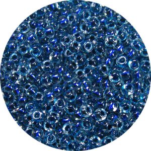 8/0 Japanese Seed Bead, Dichroic Montana-Aqua Lined Crystal