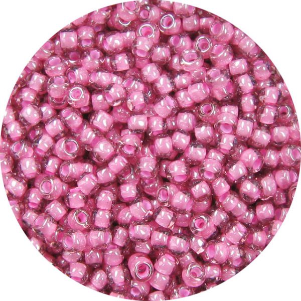 8/0 Japanese Seed Bead, Light Pink Lined Rose