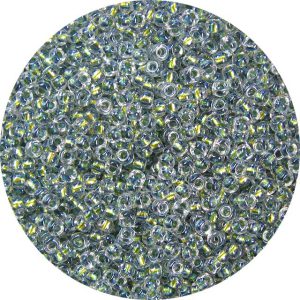 8/0 Japanese Seed Bead, Dichroic Yellow-Green Lined Crystal