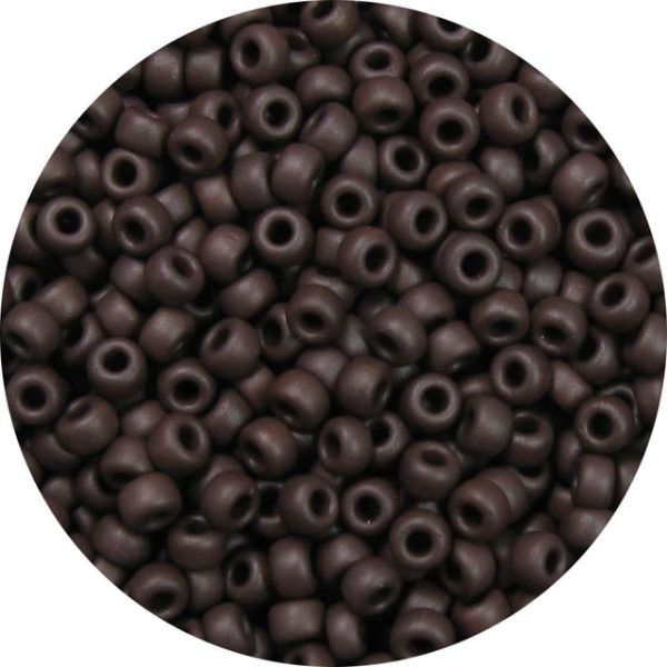 8/0 Japanese Seed Bead, Frosted Opaque Dark Brown