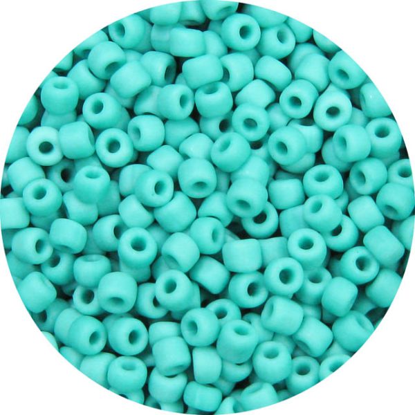 8/0 Japanese Seed Bead, Frosted Opaque Green Turquoise