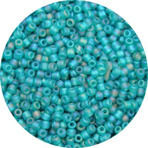 8/0 Japanese Seed Bead, Frosted Transparent Aqua Green AB