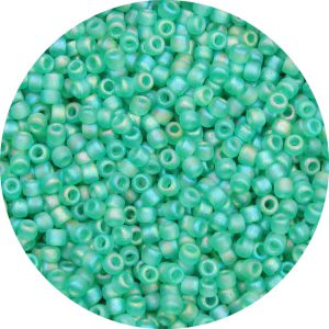 8/0 Japanese Seed Bead, Frosted Transparent Light Teal AB