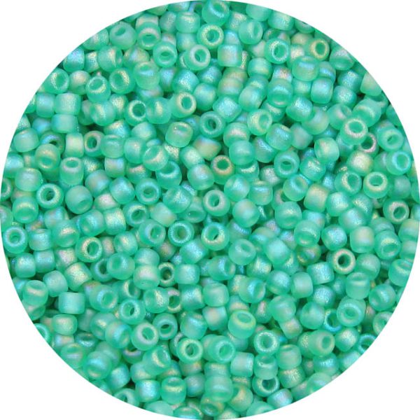 8/0 Japanese Seed Bead, Frosted Transparent Light Teal AB