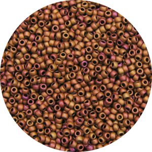 8/0 Japanese Seed Bead, Frosted Metallic Rosy Bronze AB