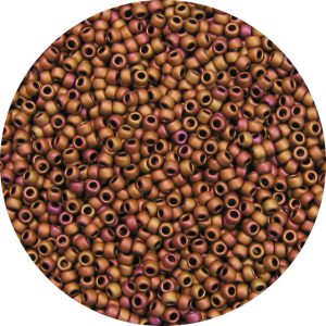 Japanese Seed Bead, Frosted Metallic Rosy Bronze AB