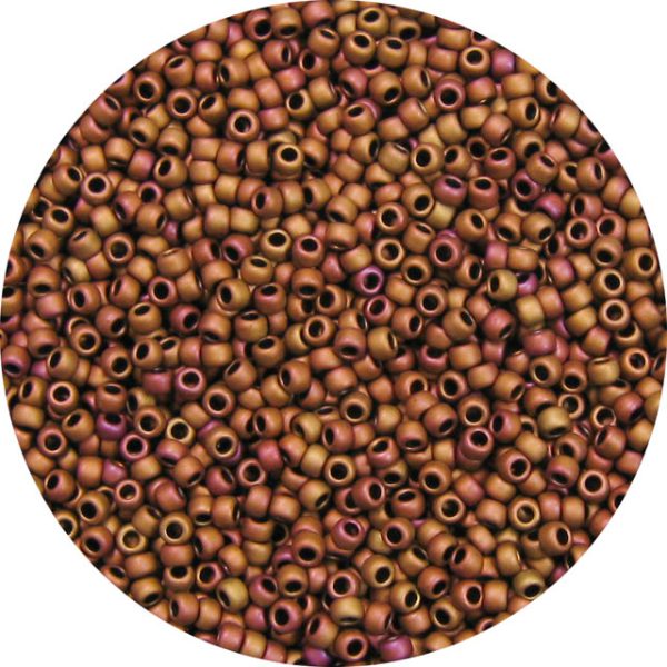 Japanese Seed Bead, Frosted Metallic Rosy Bronze AB